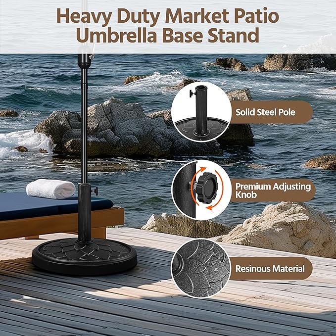 Yaheetech 18'' Umbrella Base 26.5lbs Heavy Duty Patio Umbrella Stand, Round - Image 5