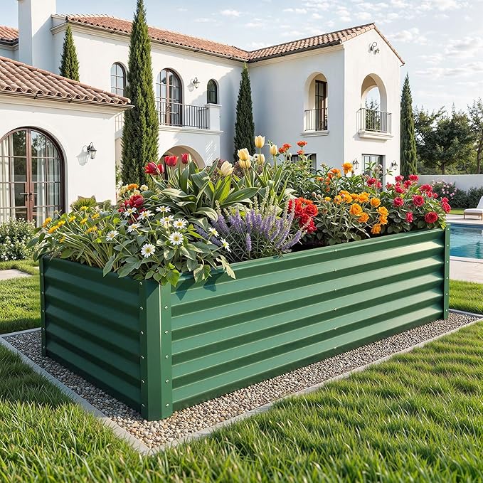 YITAHOME 6x3x3ft Large Raised Garden Bed Kit, Galvanized Metal Planter Box - Image 2