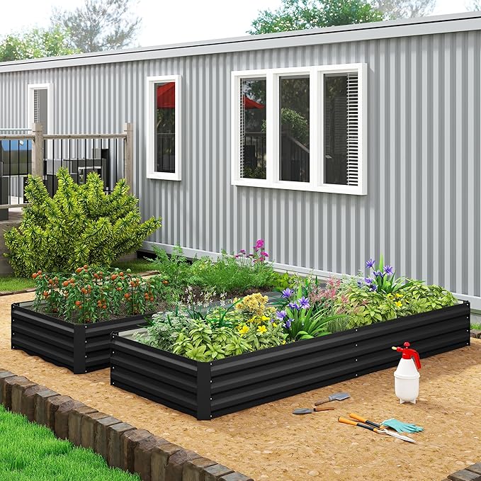 Outsunny Galvanized Raised Garden Bed, - Image 9