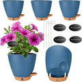 6 Inch Self Watering Pots for Indoor Plants – Small Plastic Planters by Fielda