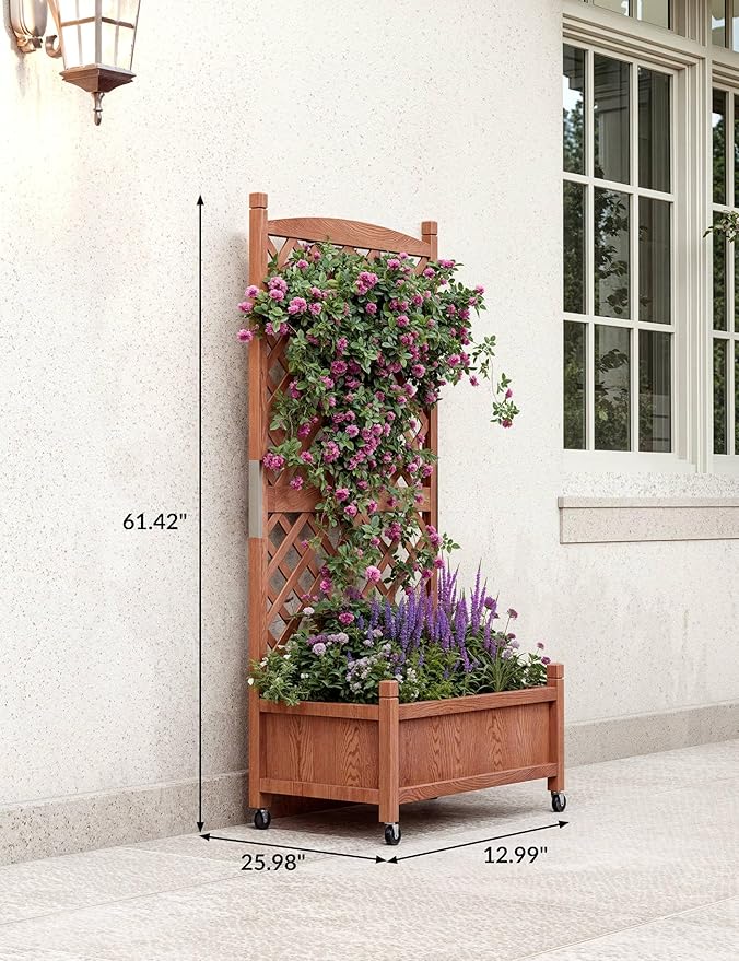 GarveeLife 2-Pack Tall Wood Planter Box - Image 2