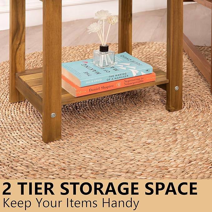 Double Adirondack Side Table, Weather-Resistant Rectangular End Table - Image 6