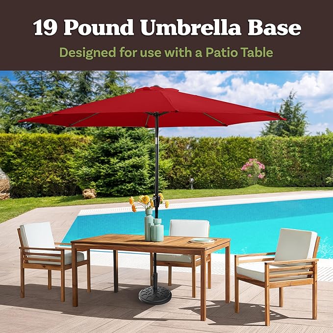 Umbrella Base - Heavy-Duty 19lbs Weighted Outdoor Stand - Image 2