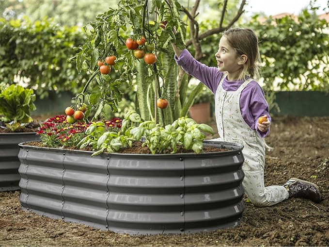 Plant & Plot Galvanized Raised Garden Beds Outdoor // 4×2×1 ft Planter Raised - Image 4