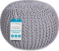 BIRDROCK HOME Round Pouf Ottoman | Cotton Braided Foot Stool by BIRDROCKHOME