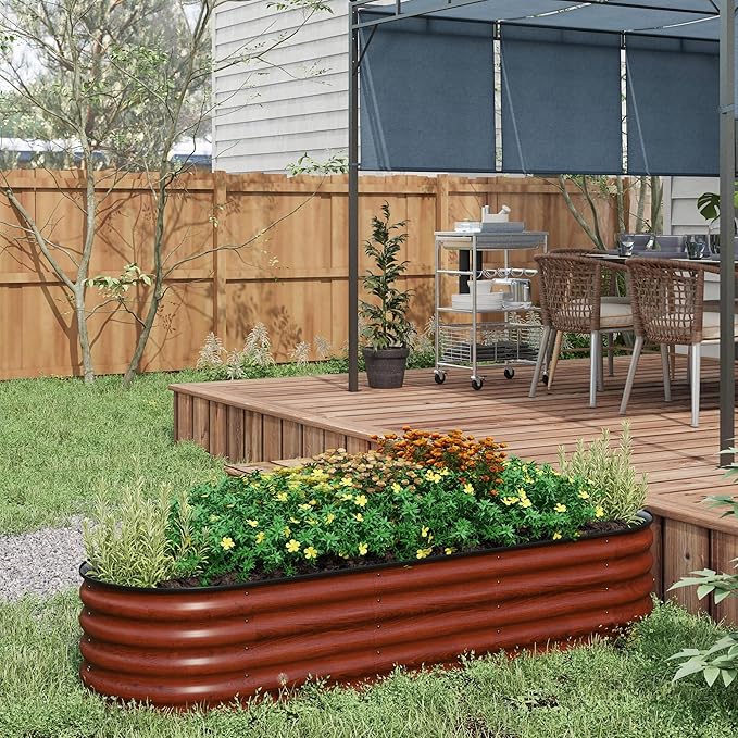 Outsunny 6.5' x 2' x 1.4' Galvanized Raised Garden Bed Kit, Outdoor Metal - Image 2