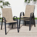 Patio Chairs Set of 4, Stackable Outdoor Dining Chairs by Vimstora