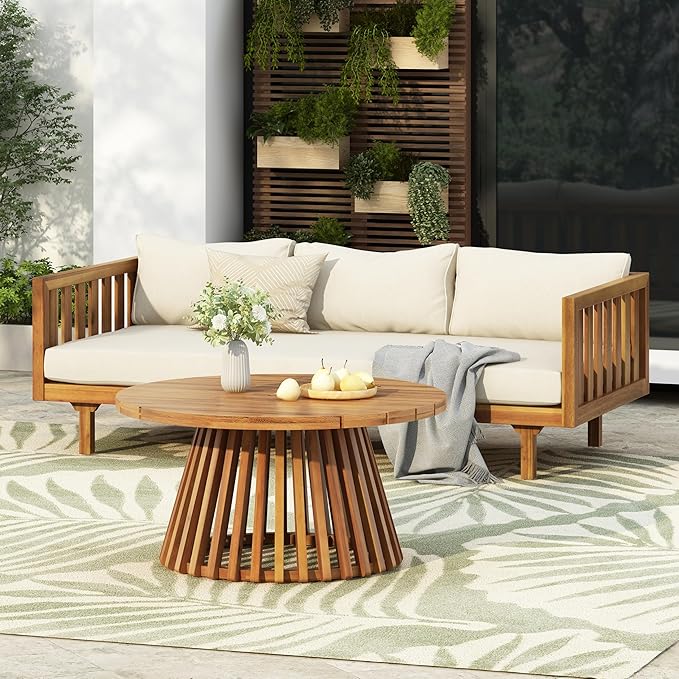 Merax Outdoor Acacia Wood Conversation Set by Merax