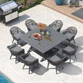 PURPLE LEAF 9 Pieces Patio Dining Set by PURPLELEAF