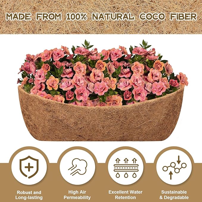 Riare 4 Pack 24 Inch Trough Coco Coir Liners - Image 3