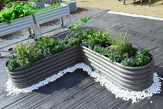 A ANLEOLIFE Set of 6, 18 Inch Tall Quartz Grey Raised Garden Beds Kit, - Image 5