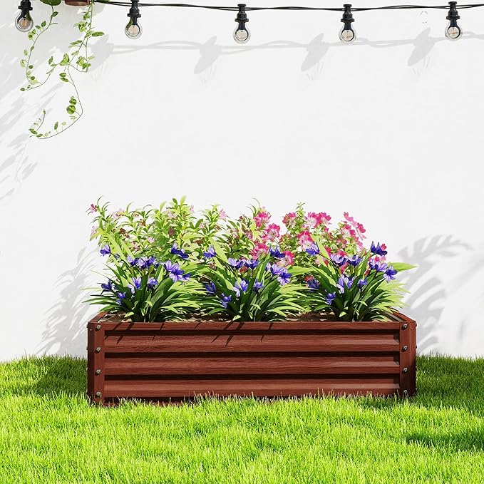Outsunny Galvanized Raised Garden Bed, - Image 9