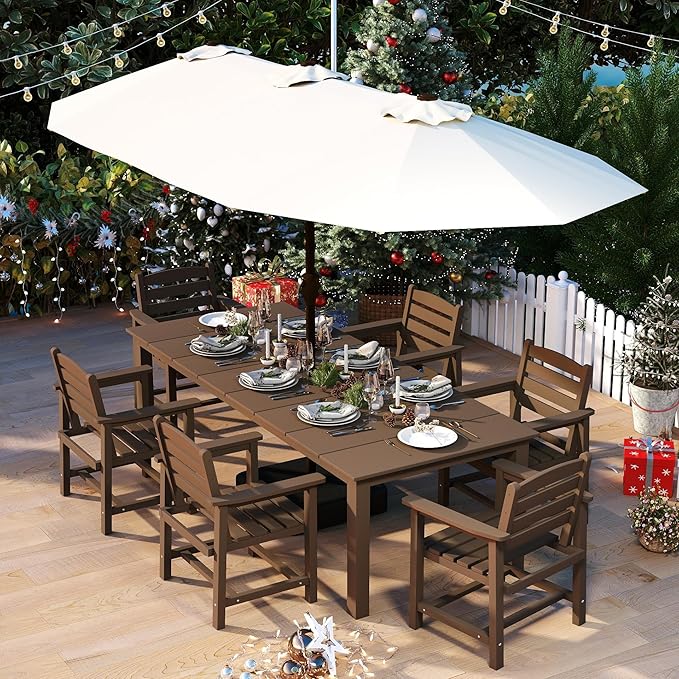 7-Piece Brown Outdoor Dining Set - Image 3
