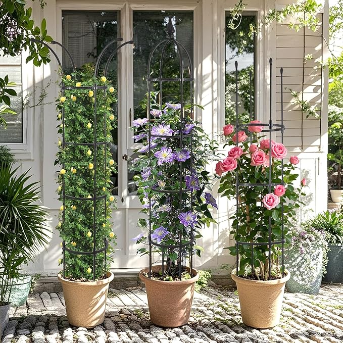 Obelisk Trellis for Climbing Plants Outdoor 6.6ft, Garden Tower Trellis for - Image 3