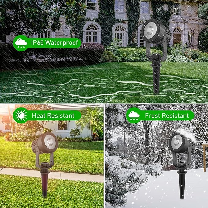 T-SUNUS Christmas Solar Spot Lights Outdoor White 6000K IP65 Waterproof 2-in-1 - Image 5
