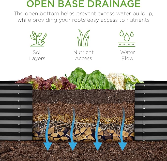 Best Choice Products 8x2x2ft Raised Outdoor Metal Garden Bed, Deep Root Box - Image 5