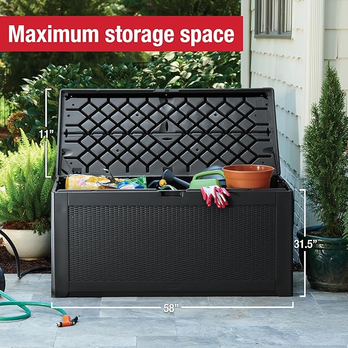 Rubbermaid Extra Large Resin Outdoor Storage Deck Box, Weather Resistant - Image 4