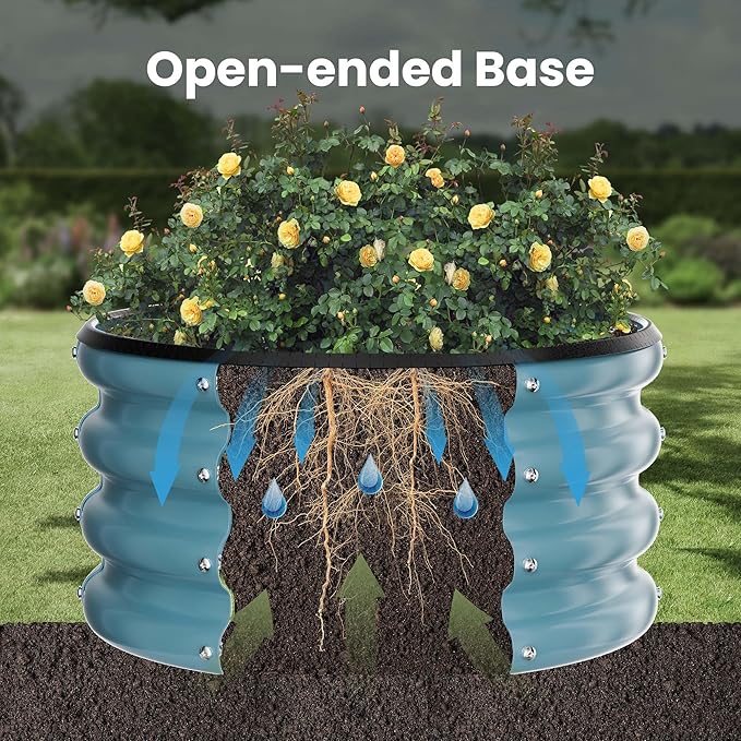 ZXZYHFTY Round Galvanized Raised Garden Bed kit, Round Large Metal Raised - Image 6