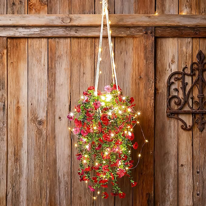 Comtelek Artificial Flowers for Outdoors Fake Hanging Plants by Comtelek