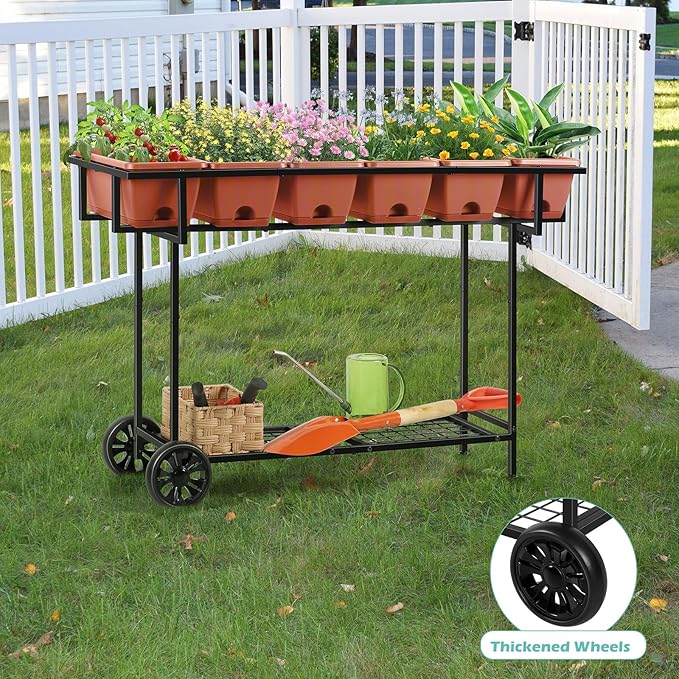 YBING Elevated Garden Bed with Wheels Outdoor 42x17x30in Elevated Raised - Image 6