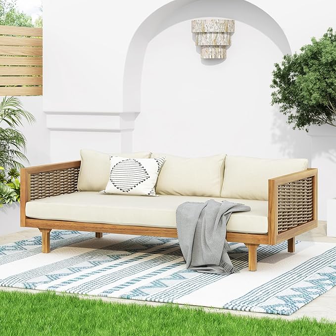 Merax Outdoor Acacia Wood Conversation Set - Image 5