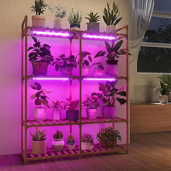 Bamworld Plant Stand with Grow Lights by Bamworld