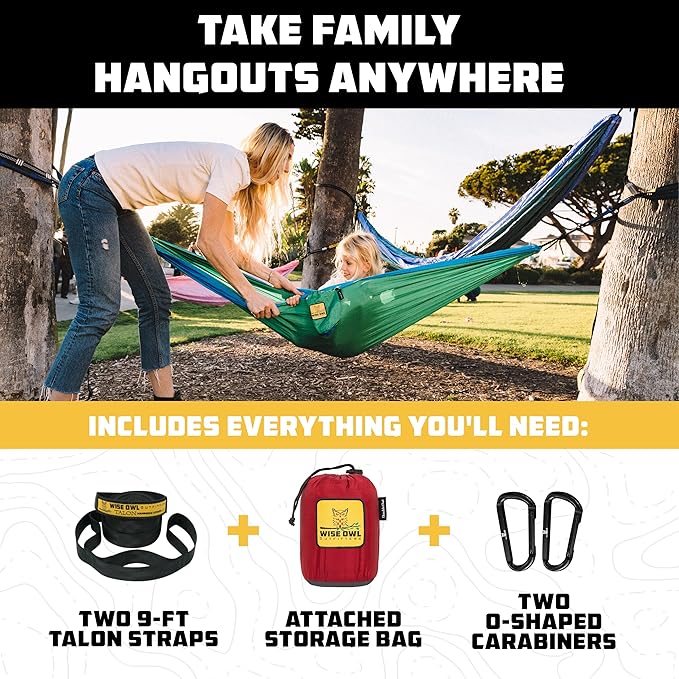 Wise Owl Outfitters Camping Hammock – 500lbs Portable Hammock - Image 3