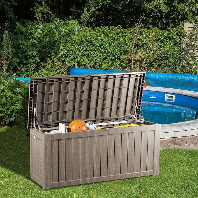 TARKARI 200 Gallon Lockable Resin Deck Box, Waterproof & UV-Resistant Outdoor - Image 4