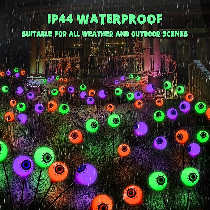 BrizLabs 6 Pack 36 LED Halloween Solar Eyeball Lights, 2 Modes Outdoor - Image 4