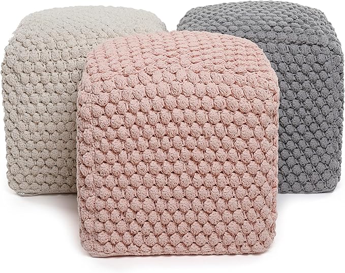 BIRDROCK HOME Buds Pouf Foot Stool Ottoman - Image 8