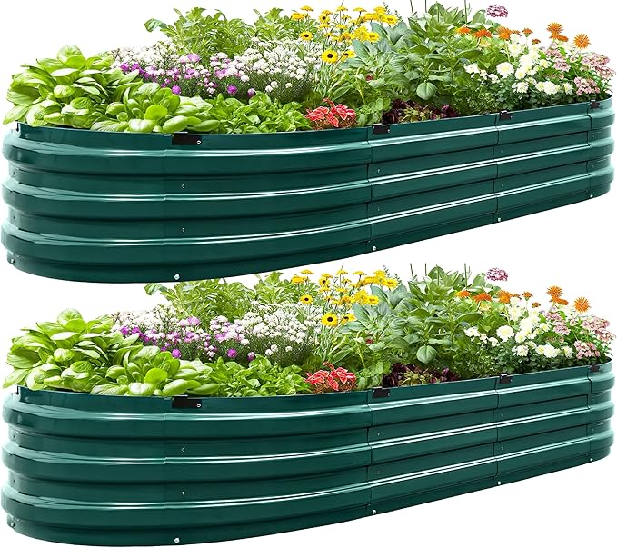 KING BIRD Raised Garden Bed Kit 2025 Upgraded Quick-Setup Galvanized Planter by KINGBIRD