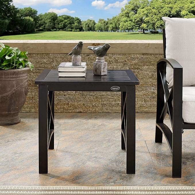 Crosley Furniture Kaplan Weather Resistant Metal Outdoor Side Table - Image 6