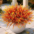 Artificial Fake Plants Flowers for Outdoors Fall Decor, 12 Bundles Fall Leaves by Ammyoo
