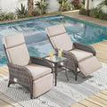 3 Pieces Zero Gravity Wicker Patio Recliner Chairs Set of 2 by JelwalyPatioFurnitureSet
