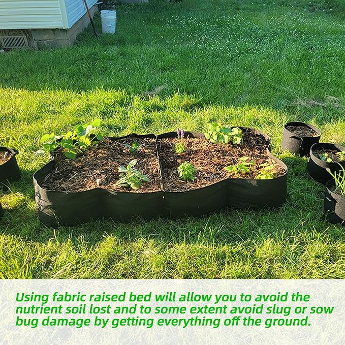 CJGQ 2 Pack Fabric Raised Garden Bed 6x3x1ft Garden Grow Bed Bags - Image 5