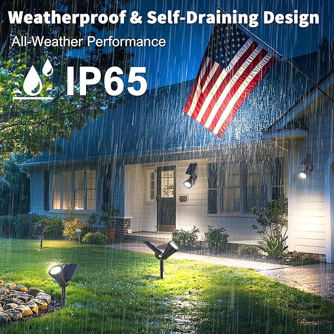 Solar Lights Outdoor Waterproof IP65, 6500K Super Bright LED, 2 Lighting Modes - Image 5