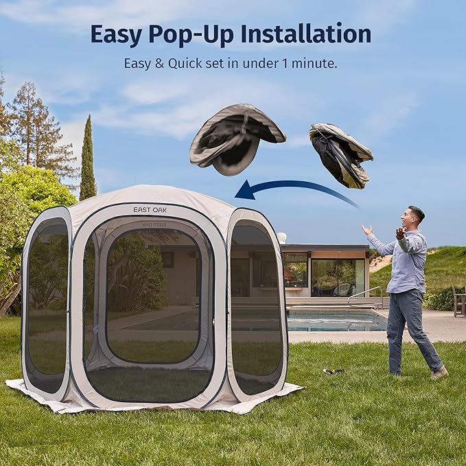East Oak Screen House Tent Pop-Up, Portable Screen Room Canopy Instant Screen - Image 2