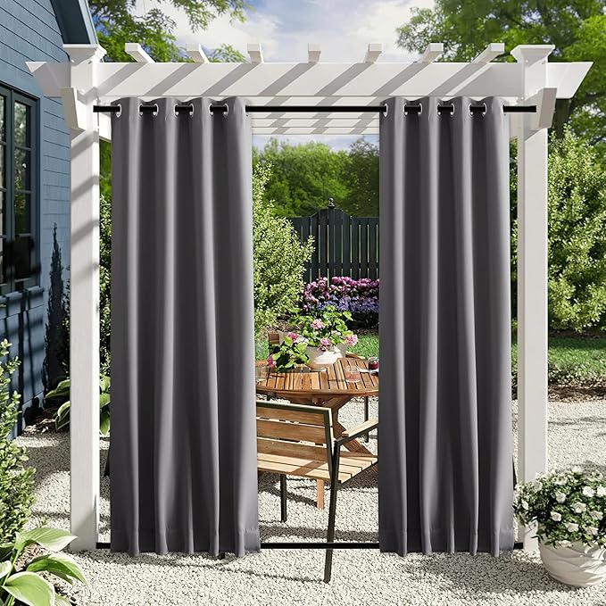NICETOWN 2 Panels Weighted Outdoor Curtains by NICETOWN
