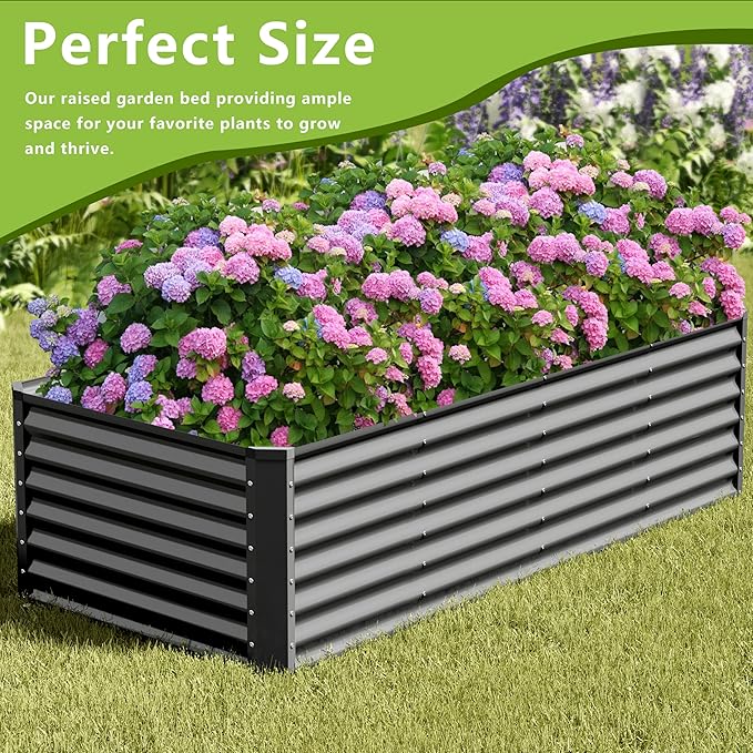 8x2x2FT Galvanized Raised Garden Bed, Galvanized Planter Boxes Outdoor - Image 5