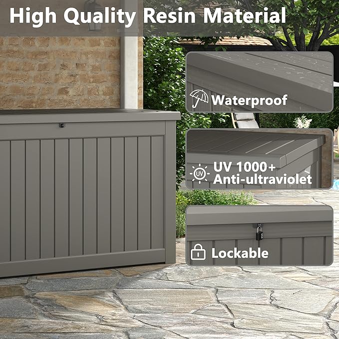 Outdoor Storage Box, Resin Deck Boxes Indoor and outdoor, Waterproof Storage - Image 3