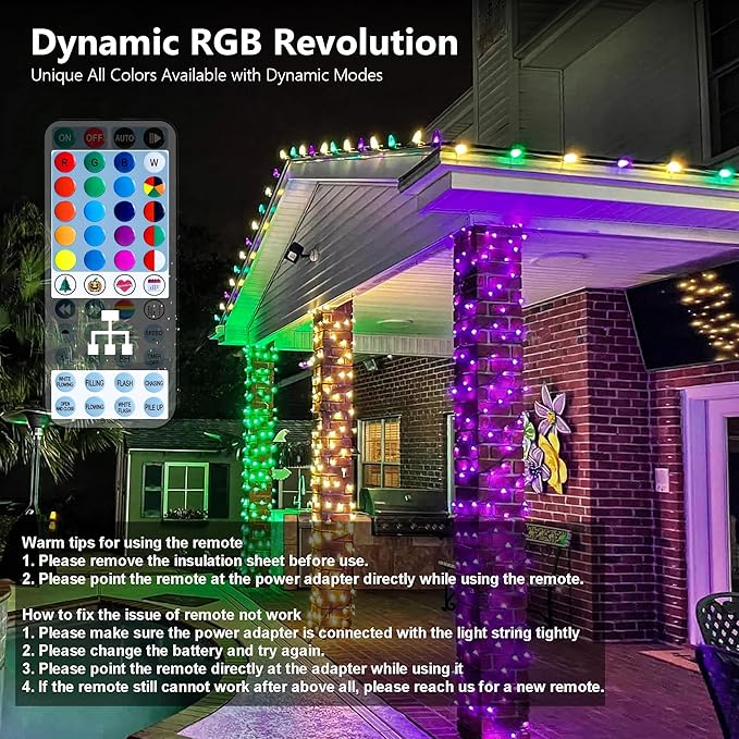 Brizled RGB Christmas Lights, 164ft 500 LED Color Changing String Lights - Image 2