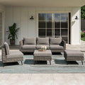 LAUSAINT HOME Outdoor Patio Furniture, 6 Piece Outdoor Sectional Sofa PE Rattan by LAUSAINTHOME