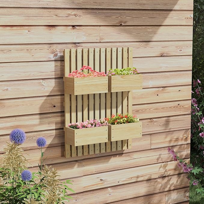 Outsunny 4 Box Raised Garden Bed - Image 2