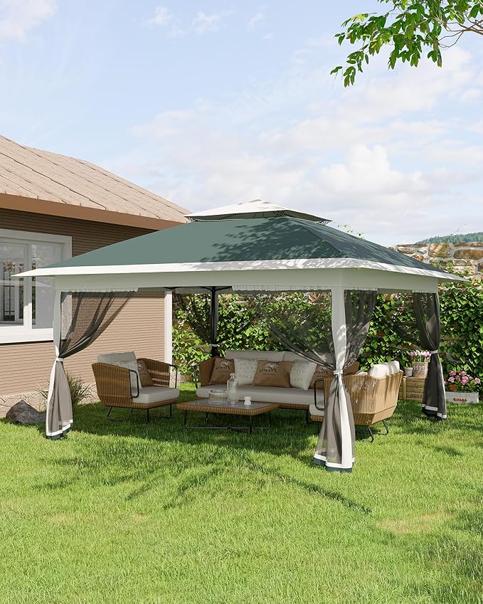 Canopy Tent 13x13 ft, Pop Up Gazebo One-Push Setup - Image 9