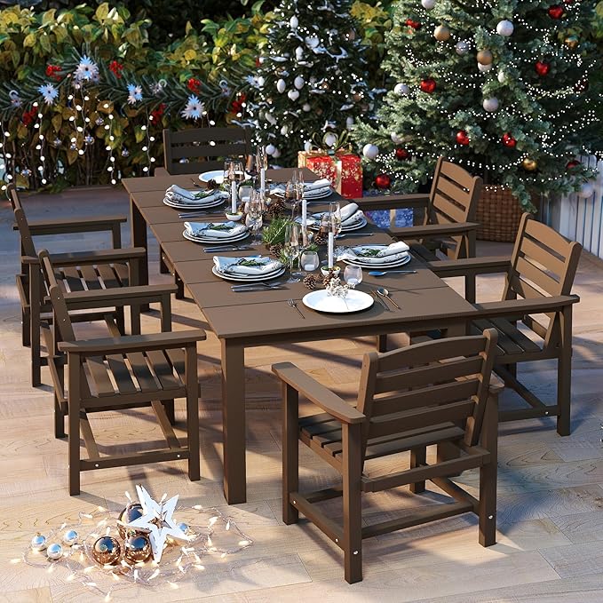 7-Piece Brown Outdoor Dining Set - Image 4