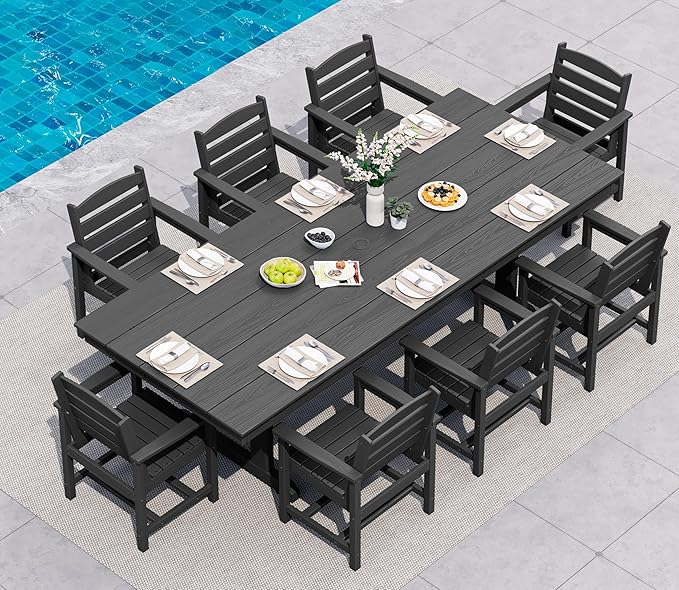 SERWALL 9 Piece Outdoor Dining Set by SERWALL