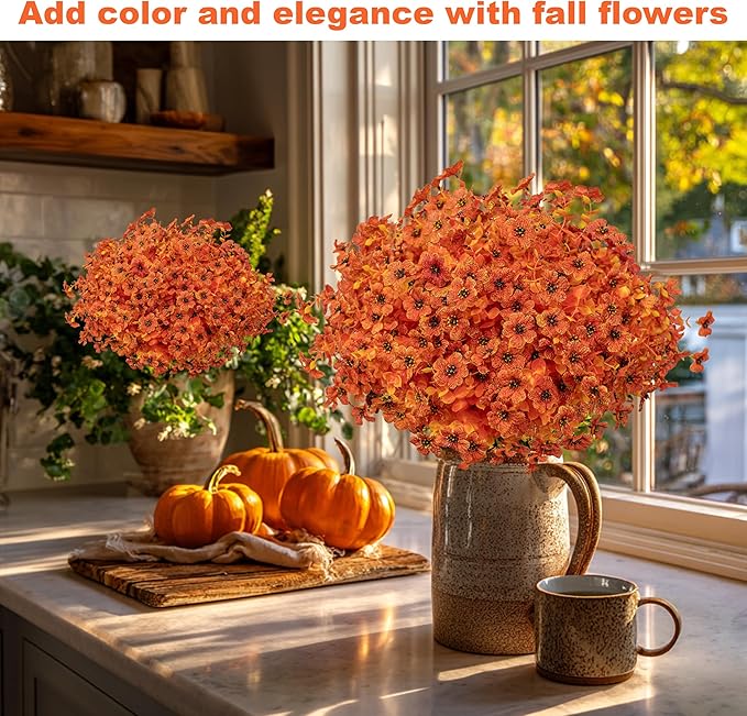 Artificial Fall Flowers Outdoor Fake Mums - Image 3