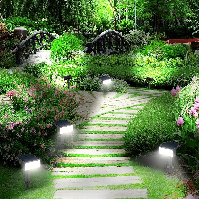 T-SUN Solar Spot Lights Outdoor, 8 Pack 49LED Landscape Spotlights, 2 Lighting - Image 7