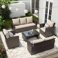 Wisteria Lane 5 Piece Outdoor Patio Furniture Sets, Wicker Conversation Set by WisteriaLane