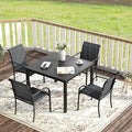 VICLLAX Patio Dining Set for 4, Alll Weather Metal Outdoor Furniture Set by HOME